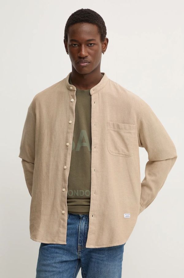 Marc O'Polo Pamučna košulja Marc O'Polo za muškarce, boja: bež, regular, 5000005770