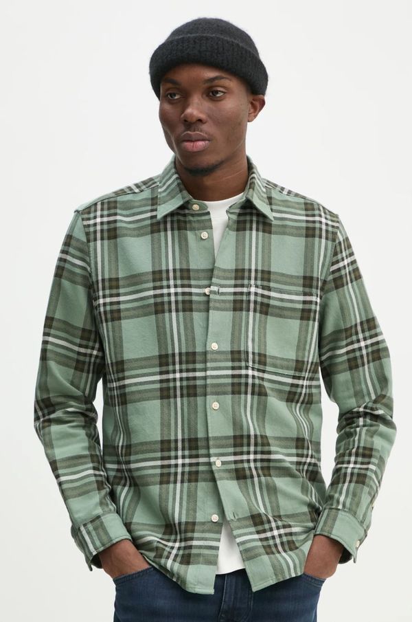 Marc O'Polo Pamučna košulja Marc O'Polo za muškarce, boja: zelena, regular, s klasičnim ovratnikom, 520732042090