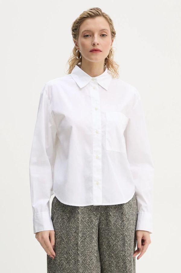 Marc O'Polo Pamučna košulja Marc O'Polo za žene, boja: bijela, regular, s klasičnim ovratnikom, 500090142021