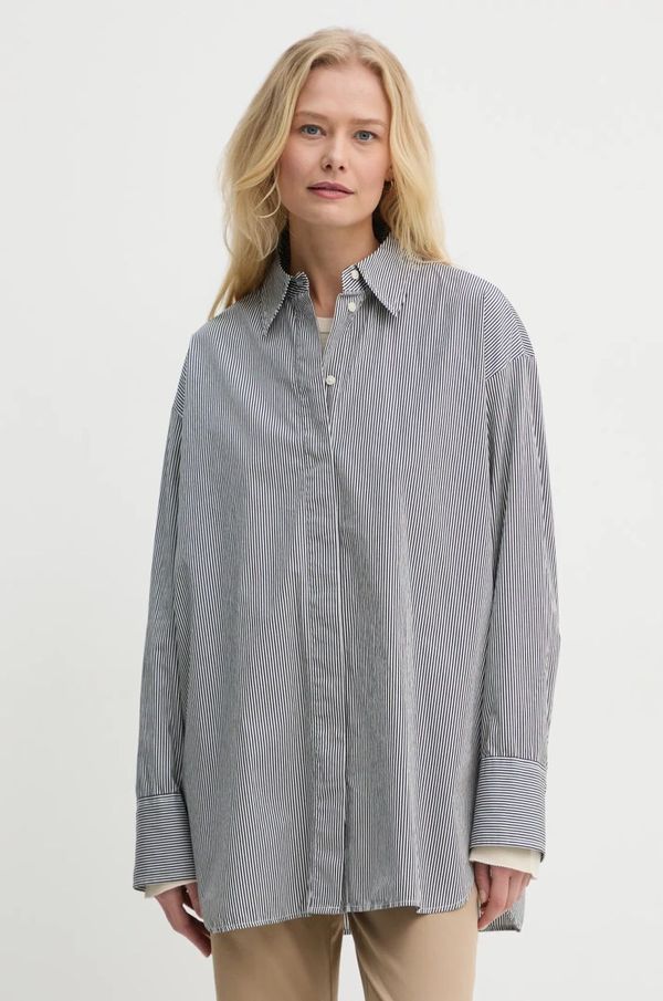 Marc O'Polo Pamučna košulja Marc O'Polo za žene, boja: bijela, relaxed, s klasičnim ovratnikom, 500081342019