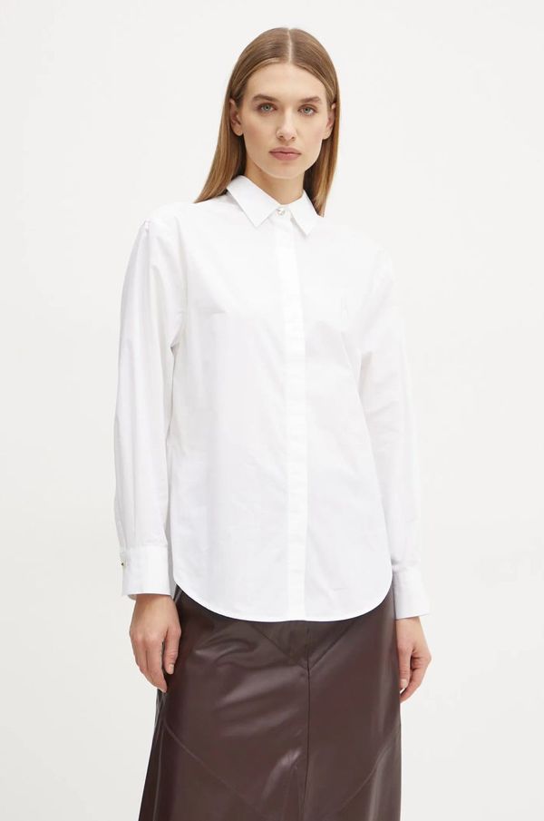 Marciano Guess Pamučna košulja Marciano Guess SKYLER za žene, boja: bijela, relaxed, s klasičnim ovratnikom, 5RGH11 7256A