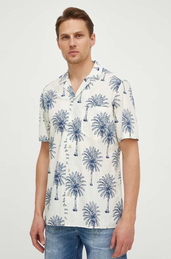 MC2 Saint Barth Pamučna košulja MC2 Saint Barth KALEA za muškarce, boja: bež, relaxed, KALE001