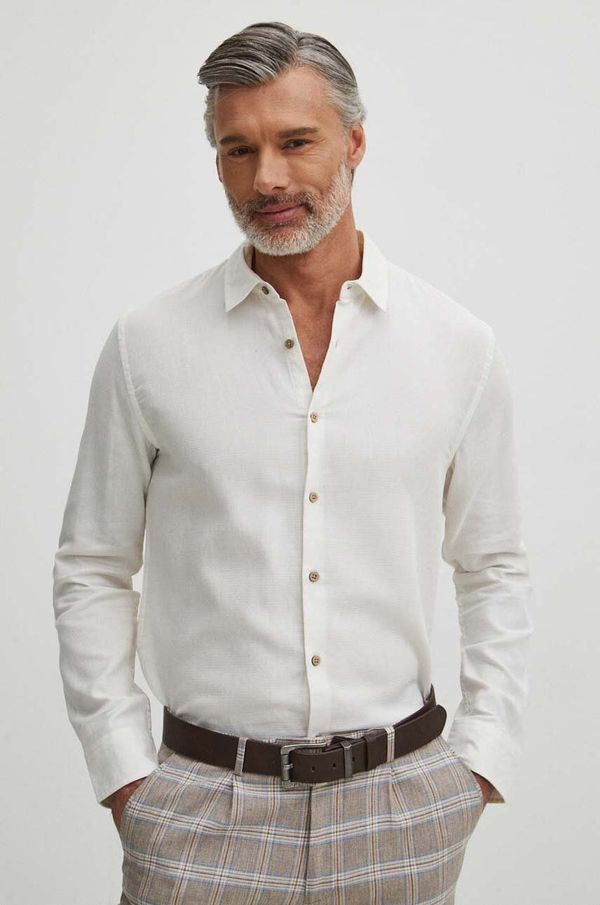 Medicine Pamučna košulja Medicine za muškarce, boja: bijela, regular, s klasičnim ovratnikom