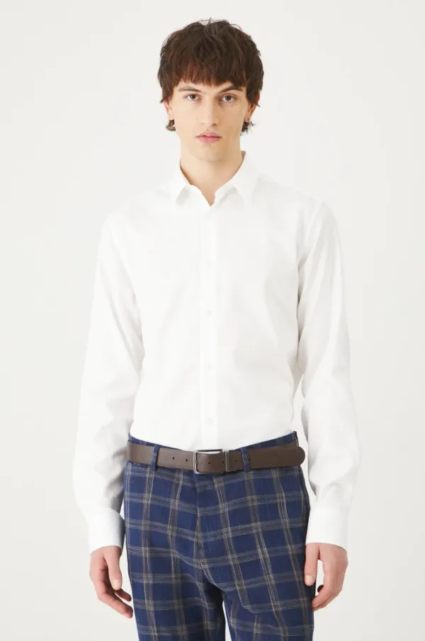 Medicine Pamučna košulja Medicine za muškarce, boja: bijela, slim, s klasičnim ovratnikom