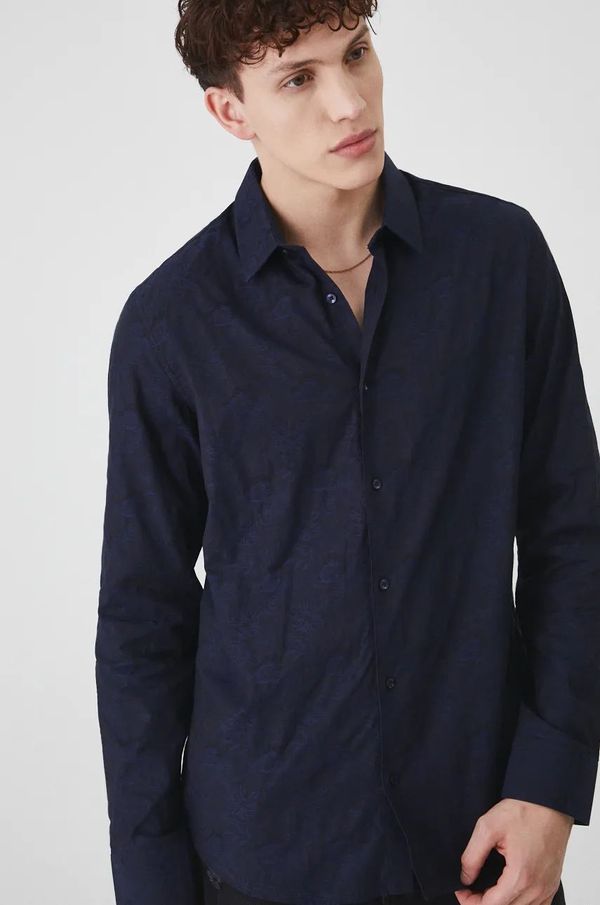 Medicine Pamučna košulja Medicine za muškarce, boja: tamno plava, regular, s klasičnim ovratnikom