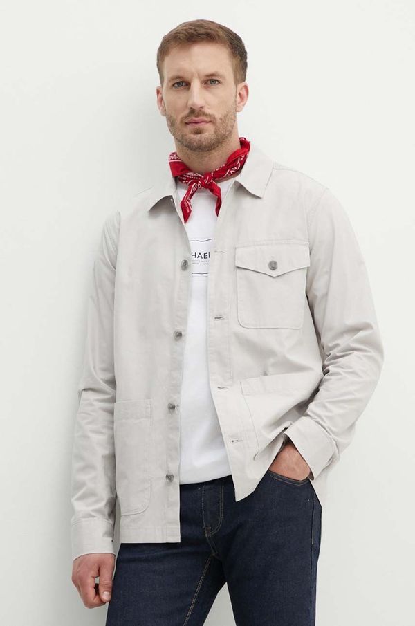 Michael Kors Pamučna košulja Michael Kors za muškarce, boja: siva, regular, s klasičnim ovratnikom, CT4408JEMW