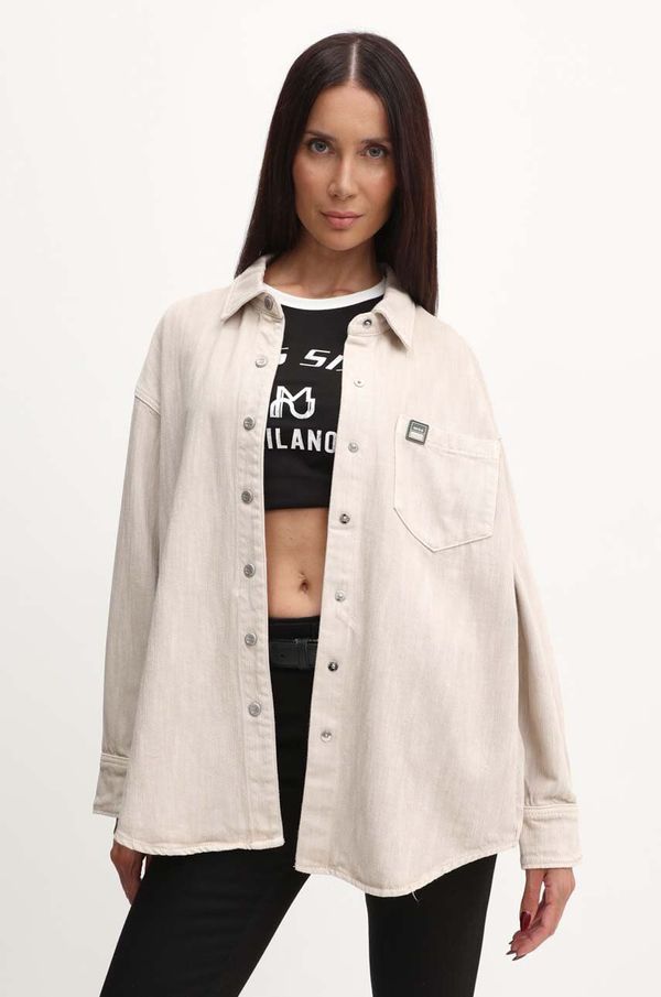 Miss Sixty Pamučna košulja Miss Sixty 6L2XJ1340000 XJ1340  L/S DENIM SHIRT za žene, boja: bež, relaxed, s klasičnim ovratnikom, 6L2XJ1340000