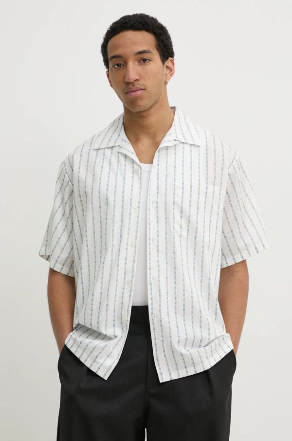 MSGM Pamučna košulja MSGM za muškarce, boja: bijela, relaxed, s klasičnim ovratnikom, 3840ME17X.257052