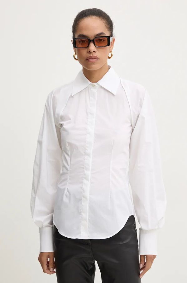 MSGM Pamučna košulja MSGM za žene, boja: bijela, regular, s klasičnim ovratnikom, 3742MDE03.247816