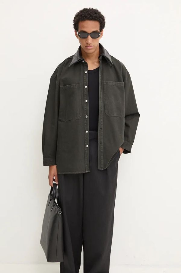 Nanushka Pamučna košulja Nanushka BEAUX za muškarce, boja: zelena, relaxed, s klasičnim ovratnikom, NU24PFJK00497