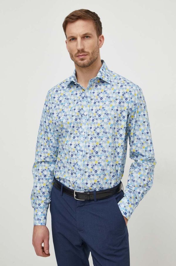 Paul&Shark Pamučna košulja Paul&Shark za muškarce, regular, s talijanskim ovratnikom