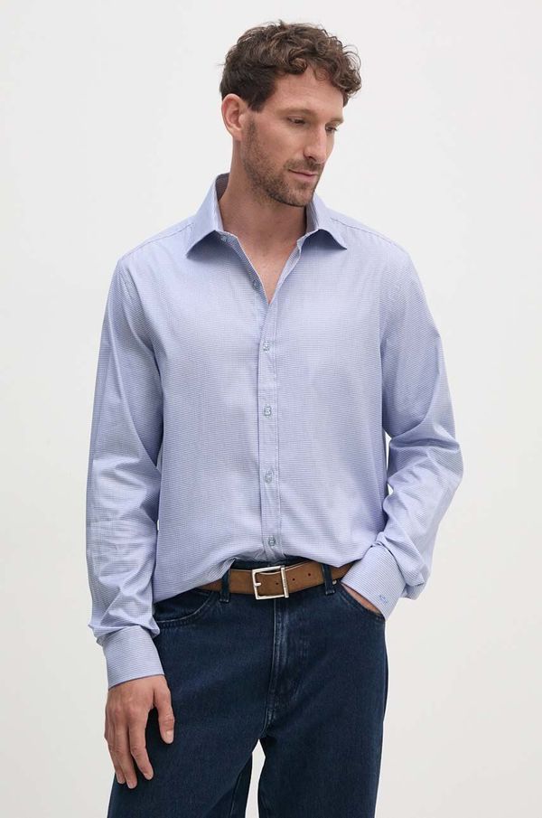 Paul&Shark Pamučna košulja Paul&Shark za muškarce, relaxed, s talijanskim ovratnikom, 14313154CF