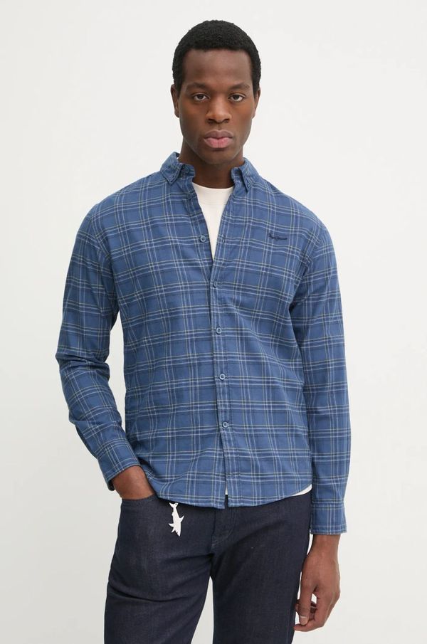 Pepe Jeans Pamučna košulja Pepe Jeans ALAN za muškarce, boja: tamno plava, regular, s button-down ovratnikom, PM308806