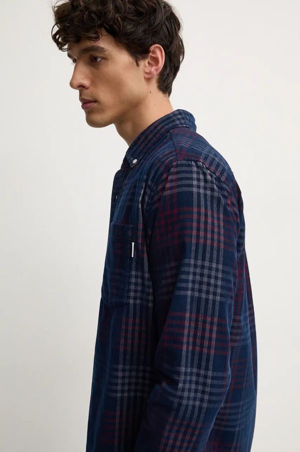 Pepe Jeans Pamučna košulja Pepe Jeans MARCUS za muškarce, boja: tamno plava, regular, s button-down ovratnikom, PM308726