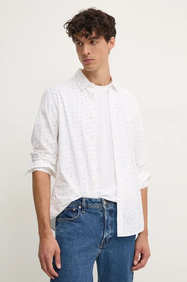 Pepe Jeans Pamučna košulja Pepe Jeans MEIR za muškarce, boja: bijela, regular, s klasičnim ovratnikom, PM308718