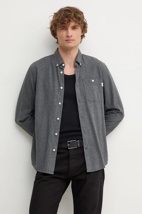 Pepe Jeans Pamučna košulja Pepe Jeans MIKE za muškarce, boja: siva, regular, s button-down ovratnikom, PM308719