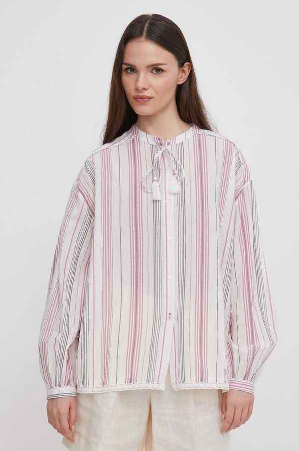 Pepe Jeans Pamučna košulja Pepe Jeans za žene, relaxed, s ruskim ovratnikom