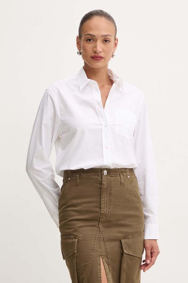 Pinko Pamučna košulja Pinko za žene, boja: bijela, regular, s klasičnim ovratnikom, 103708 A1XZ