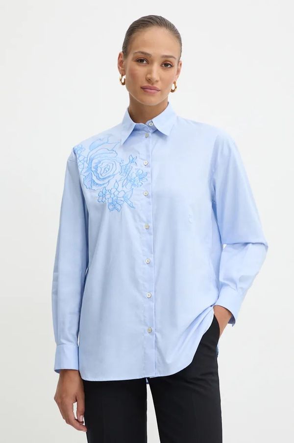 Pinko Pamučna košulja Pinko za žene, relaxed, s klasičnim ovratnikom, 104030 A23M