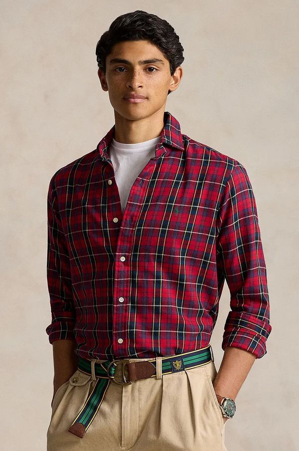 Polo Ralph Lauren Pamučna košulja Polo Ralph Lauren za muškarce, regular, s talijanskim ovratnikom