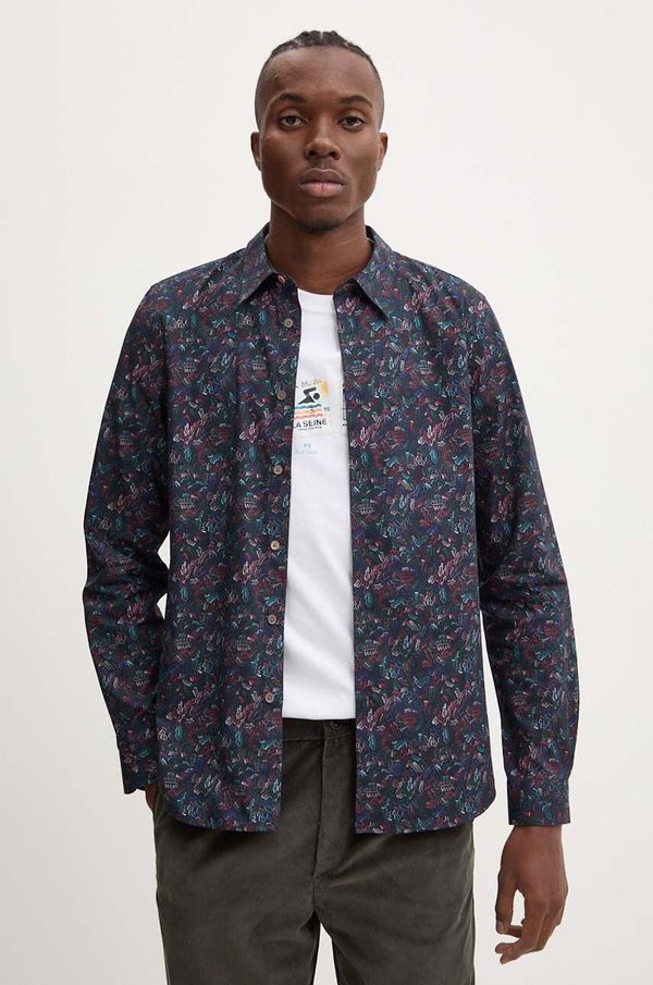 PS Paul Smith Pamučna košulja PS Paul Smith za muškarce, boja: crna, regular, s klasičnim ovratnikom, M2R.149T.N22172