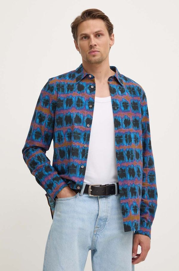 PS Paul Smith Pamučna košulja PS Paul Smith za muškarce, boja: tamno plava, relaxed, s klasičnim ovratnikom, M2R.149T.N22104