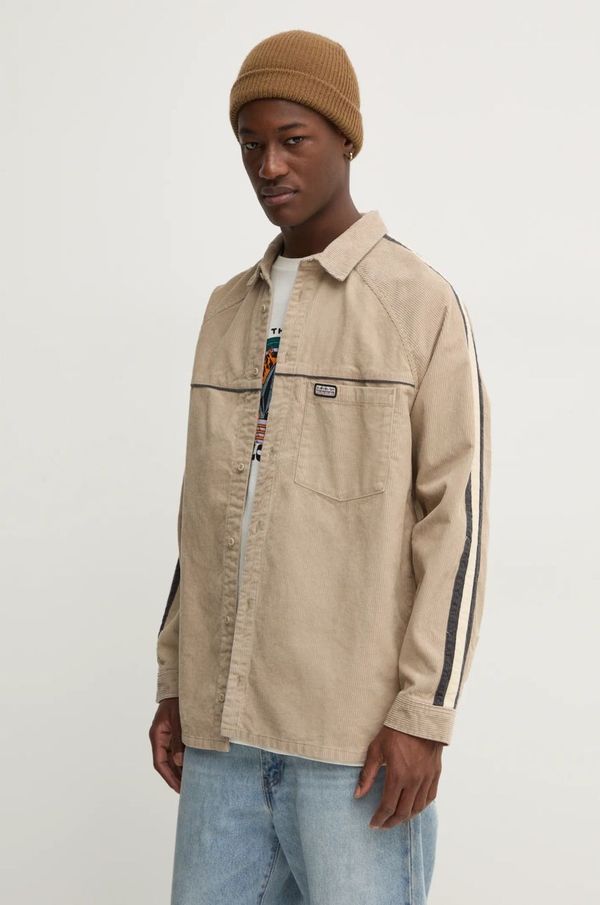 Quiksilver Pamučna košulja Quiksilver Seward za muškarce, boja: bež, relaxed, s klasičnim ovratnikom, EQYWT04583