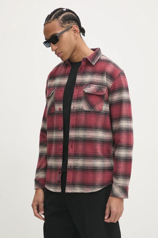 Rip Curl Pamučna košulja Rip Curl COUNT za muškarce, boja: crvena, regular, s klasičnim ovratnikom, 00JMSH