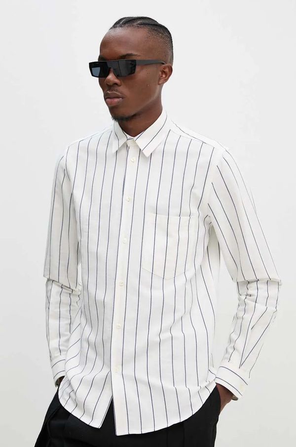 Samsoe Samsoe Pamučna košulja Samsoe Samsoe SALIAM za muškarce, boja: bijela, regular, s klasičnim ovratnikom, M24300051