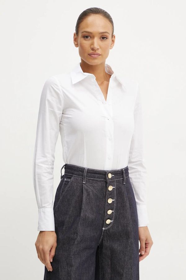 Silvian Heach Pamučna košulja Silvian Heach RUBEN za žene, boja: bijela, regular, s klasičnim ovratnikom, GPA24289CA