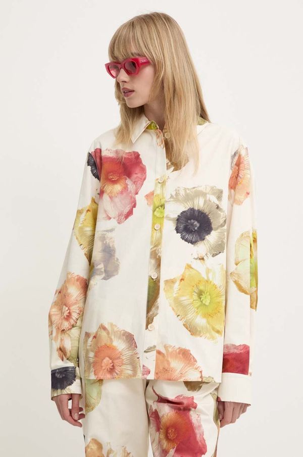 Stine Goya Pamučna košulja Stine Goya za žene, boja: bež, regular, s klasičnim ovratnikom, SG5885