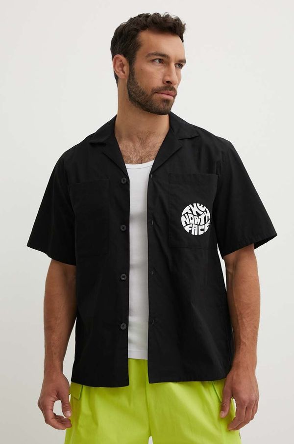 The North Face Pamučna košulja The North Face za muškarce, boja: crna, relaxed, s klasičnim ovratnikom, NF0A879AJK31