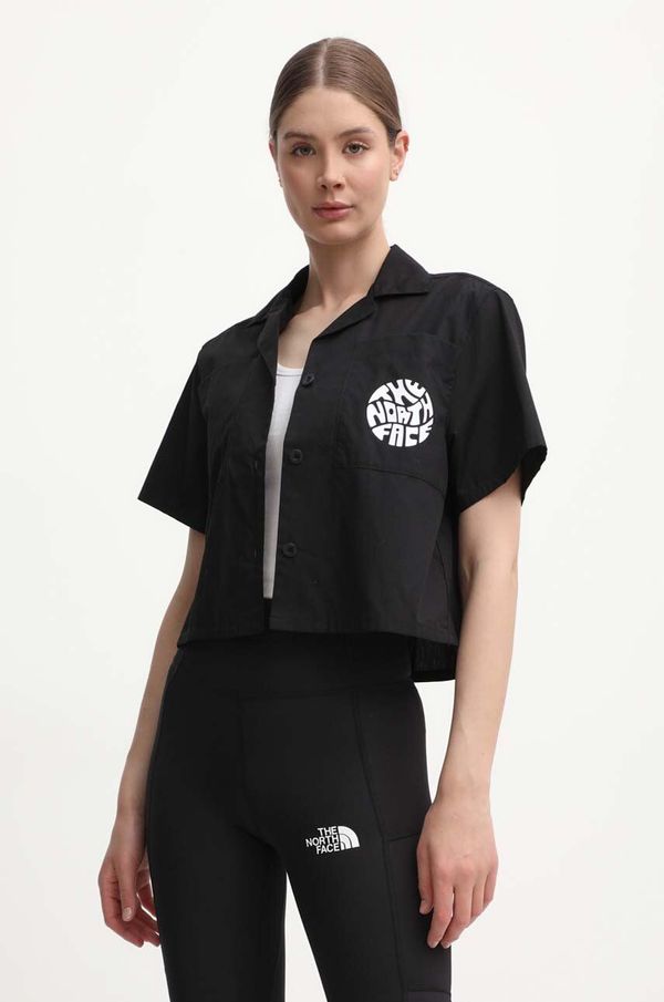 The North Face Pamučna košulja The North Face za žene, boja: crna, regular, s klasičnim ovratnikom, NF0A87A4JK31