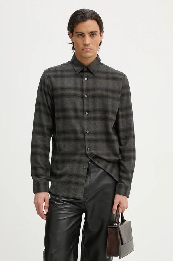 Theory Pamučna košulja Theory za muškarce, boja: zelena, regular, s klasičnim ovratnikom, O0874504