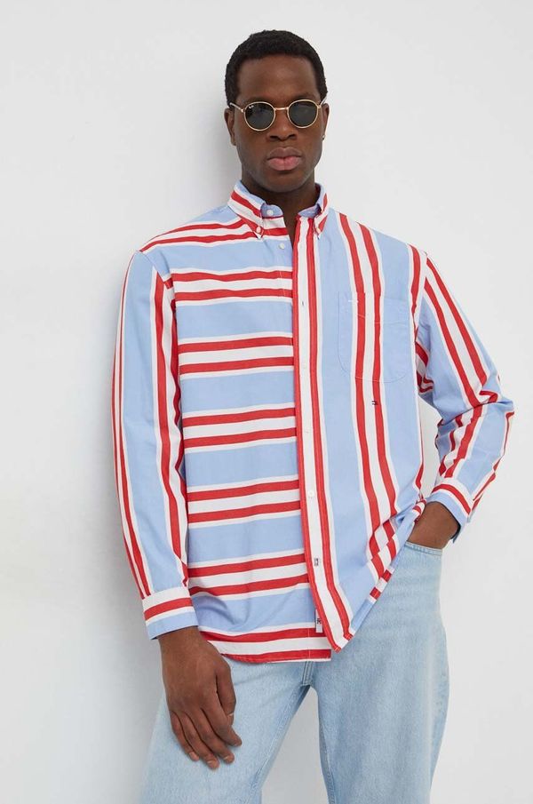 Tommy Hilfiger Pamučna košulja Tommy Hilfiger za muškarce, relaxed, s button-down ovratnikom