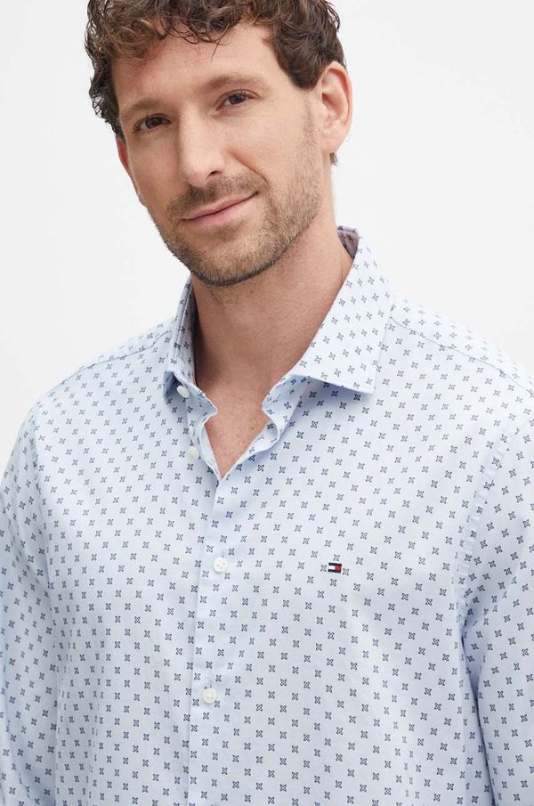 Tommy Hilfiger Pamučna košulja Tommy Hilfiger za muškarce, slim, s klasičnim ovratnikom, MW0MW35793