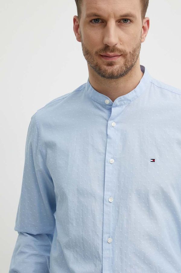 Tommy Hilfiger Pamučna košulja Tommy Hilfiger za muškarce, slim, s ruskim ovratnikom, MW0MW34650