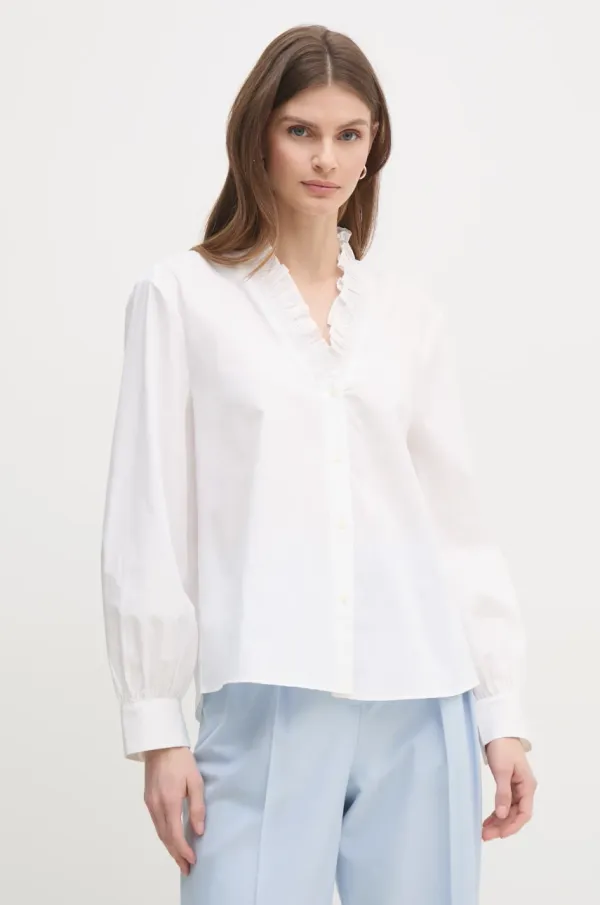 Tommy Hilfiger Pamučna košulja Tommy Hilfiger za žene, boja: bež, regular, WW0WW44688