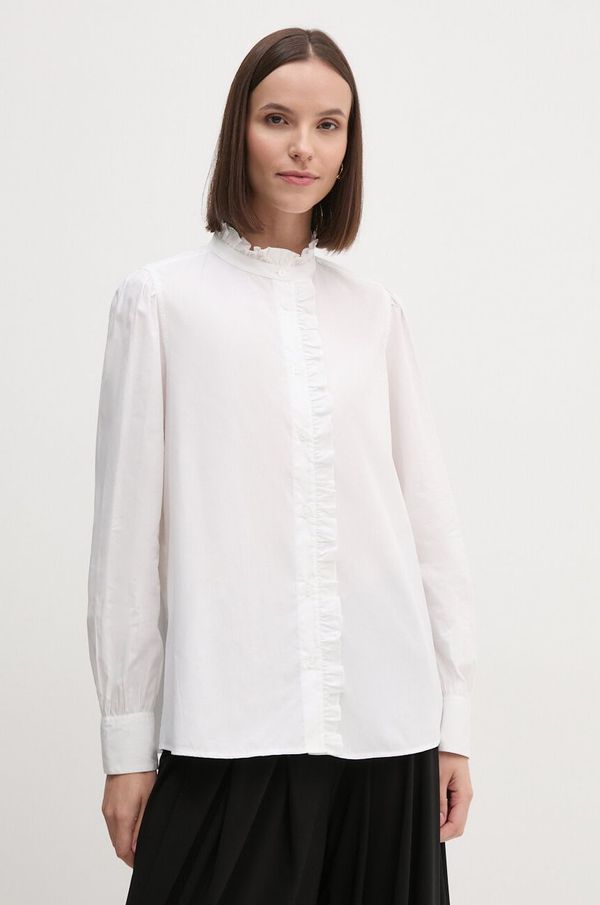 Tommy Hilfiger Pamučna košulja Tommy Hilfiger za žene, boja: bijela, regular, s ruskim ovratnikom, WW0WW43529