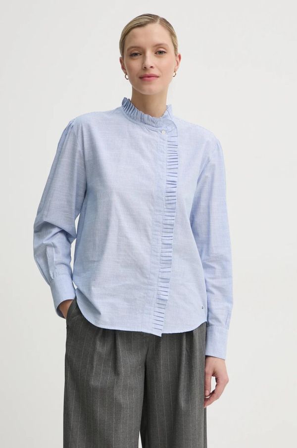 Tommy Hilfiger Pamučna košulja Tommy Hilfiger za žene, regular, s ruskim ovratnikom, WW0WW44063