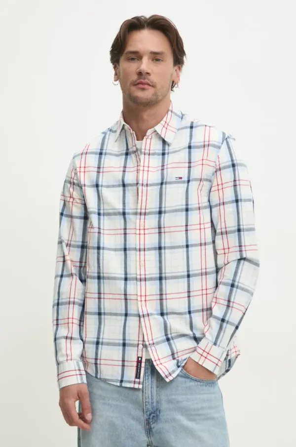 Tommy Jeans Pamučna košulja Tommy Jeans za muškarce, regular, s klasičnim ovratnikom, DM0DM20885