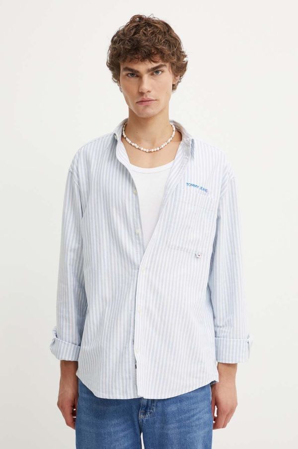 Tommy Jeans Pamučna košulja Tommy Jeans za muškarce, relaxed, s klasičnim ovratnikom, DM0DM19526