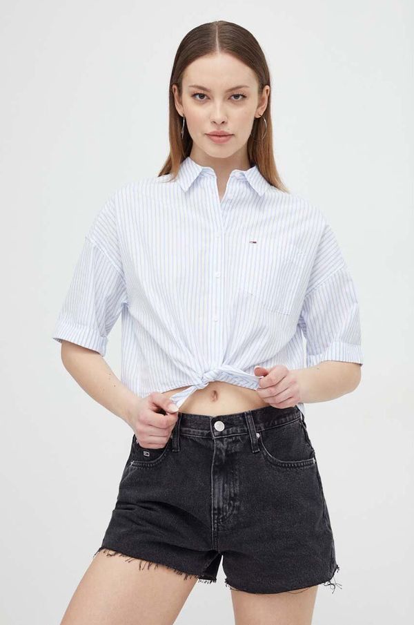 Tommy Jeans Pamučna košulja Tommy Jeans za žene, relaxed, s klasičnim ovratnikom