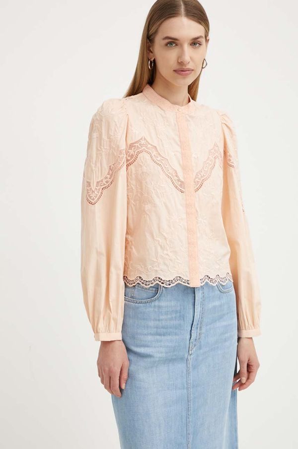 Twinset Pamučna košulja Twinset za žene, boja: narančasta, regular