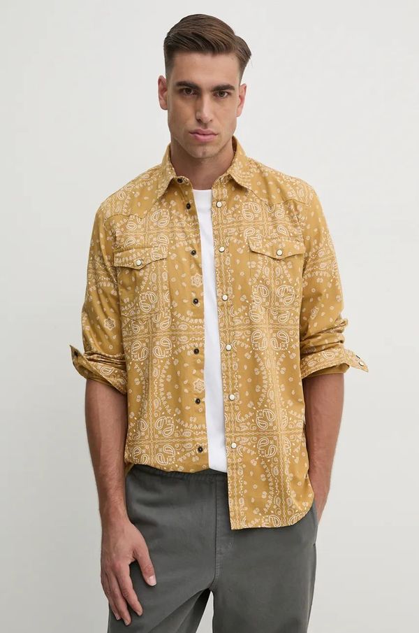 United Colors of Benetton Pamučna košulja United Colors of Benetton za muškarce, boja: bež, regular, s klasičnim ovratnikom, 5QCAUQ04P