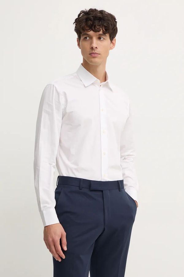 United Colors of Benetton Pamučna košulja United Colors of Benetton za muškarce, boja: bijela, regular, s klasičnim ovratnikom, 53ZDUQ04A