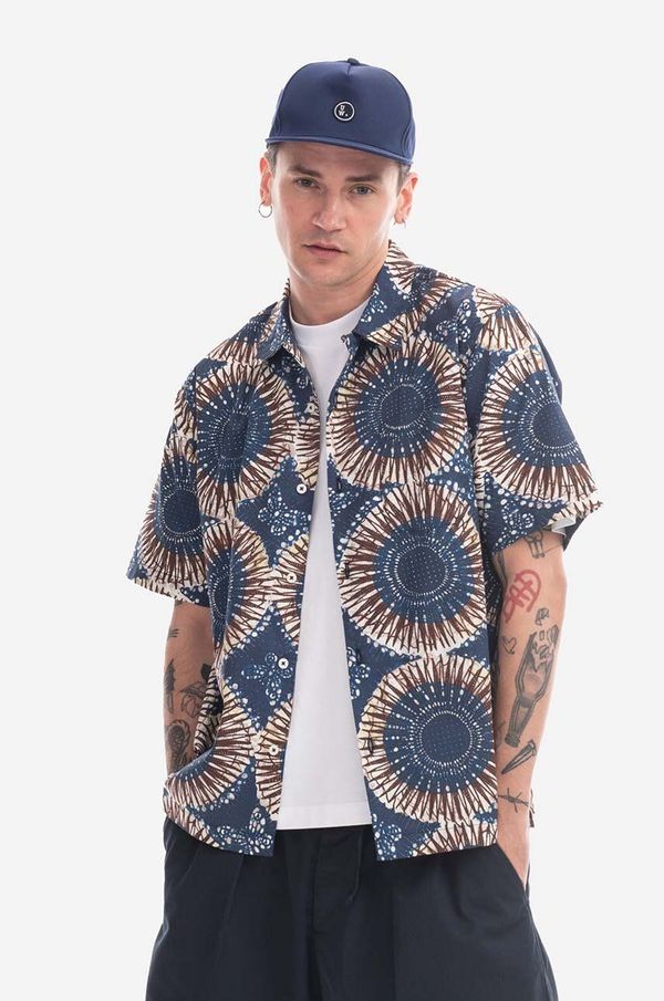 Universal Works Pamučna košulja Universal Works Road boja: tamno plava, 28175.NAVY-NAVY