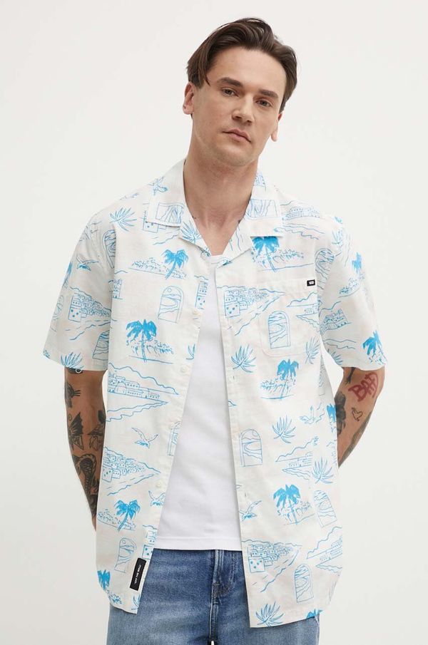 Vans Pamučna košulja Vans za muškarce, boja: bijela, regular