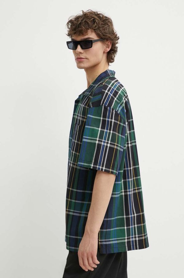 Vans Pamučna košulja Vans za muškarce, boja: tamno plava, relaxed, s klasičnim ovratnikom, VN0007XABVA1