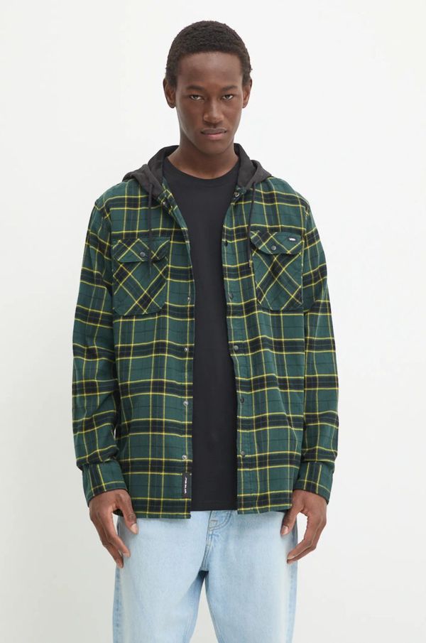 Vans Pamučna košulja Vans za muškarce, boja: zelena, regular, VN0A4RZB1MC1